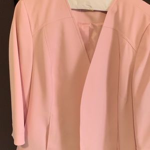 Kasper pink open front suit; worn once.